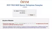 YKS Milli Sporcu Yerleştirme Sonuçları Açıklandı! 2025 OSYM Sonuç Sorgulama Ekranı