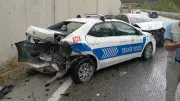 İzmir'de Acil Müdahale Sırasında Feci Kaza: Polis Aracına Çarpan Otomobil 8 Yaralı