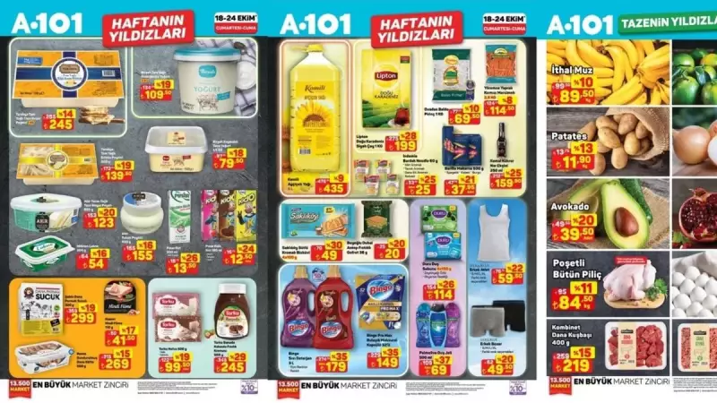 A101'de Bu Hafta Fırsat Geçidi! Sıvı Deterjandan Ete, Sepet Dolusu İndirimler Kapınızda