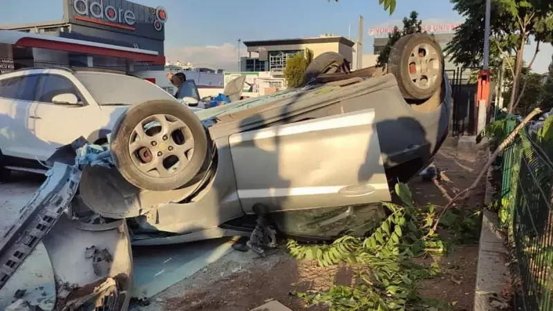 Ankara'da Nefesleri Kesen Kaza: Takla Atan Araç Benzinliğe Uçtu!