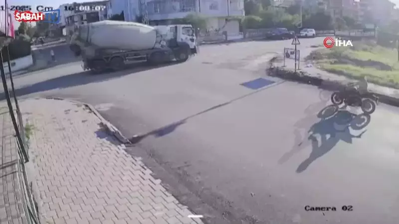 Beton Mikseri ile Otomobilin Çarpışma Anı Kamerada: İnanılmaz Görüntüler!