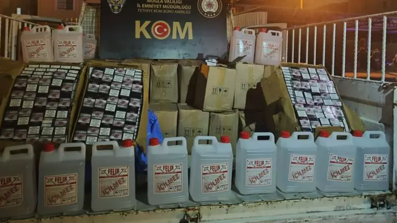 Fethiye'de Dev Operasyon: 1 Ton Etil Alkol ve Tonlarca Sahte Şarap Ele Geçirildi!