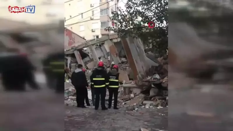 Gebze'de Yerle Bir Olan Bina! Çok Sayıda Ekip Sevk Edildi