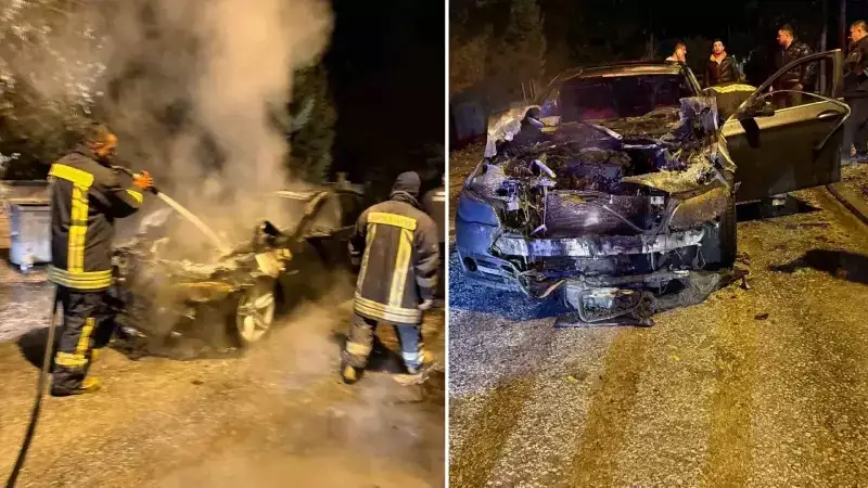 Konya'da Seyir Halindeki Araç Alev Alev Yandı! Sürücü Mucizevi Şekilde Kurtuldu