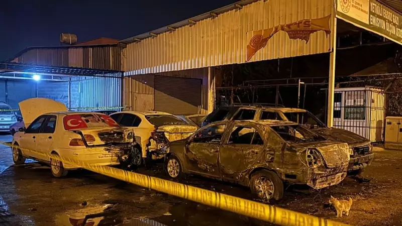 Mersin'de Gece Yarısı Korku Dolu Anlar! Park Halindeki 5 Araç Kundaklandı, O Görüntüler Kamerada