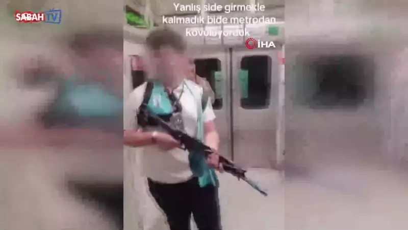 Metroda Oyuncak Tüfekle Çektiği Video Başına İş Açtı! Genç Gözaltında