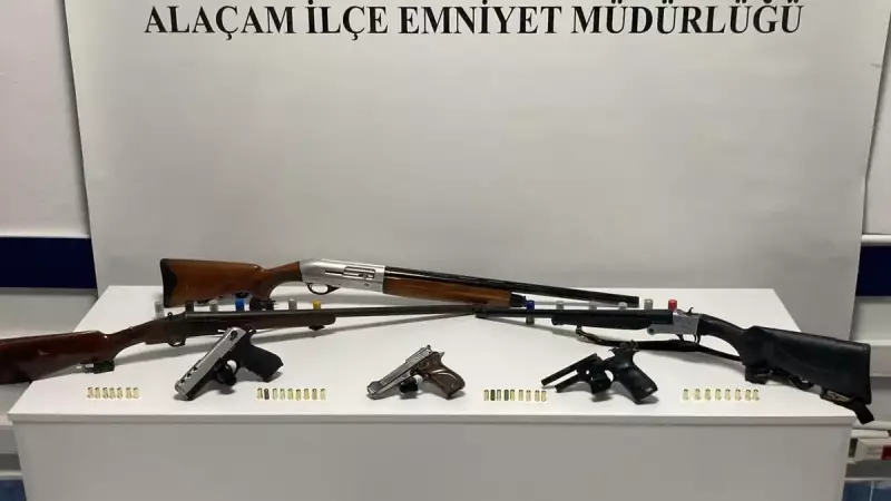 Samsun'da Gece Yarısı Baskını! Yasa Dışı Silah Deposunda Kan Donduran Manzara