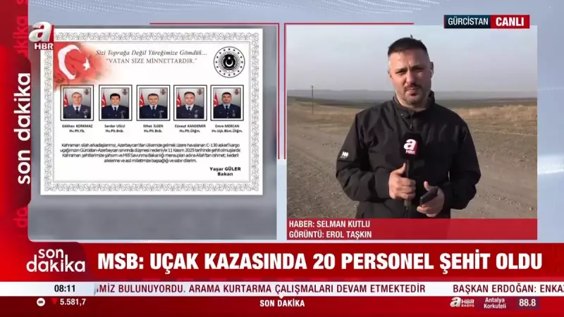 20 Şehidimizin İsimleri Açıklandı: C130 Kargo Uçağı Gürcistan'da Düştü