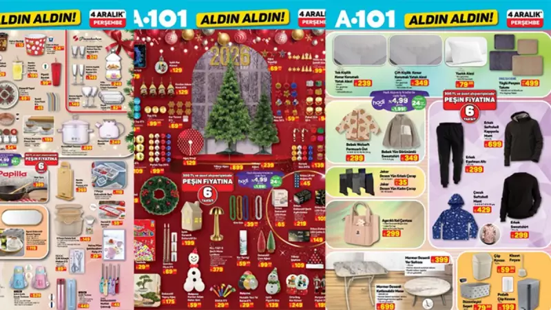 A101 Aralık İlk İndirimleri: 4 Aralık'ta Elektronikten Tekstile Fırsatlar