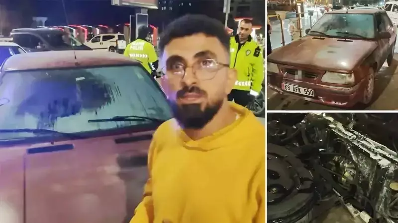 Aksaray'da Seyir Halindeki Araç Alev Aldı, Esnaf İmdada Yetişti