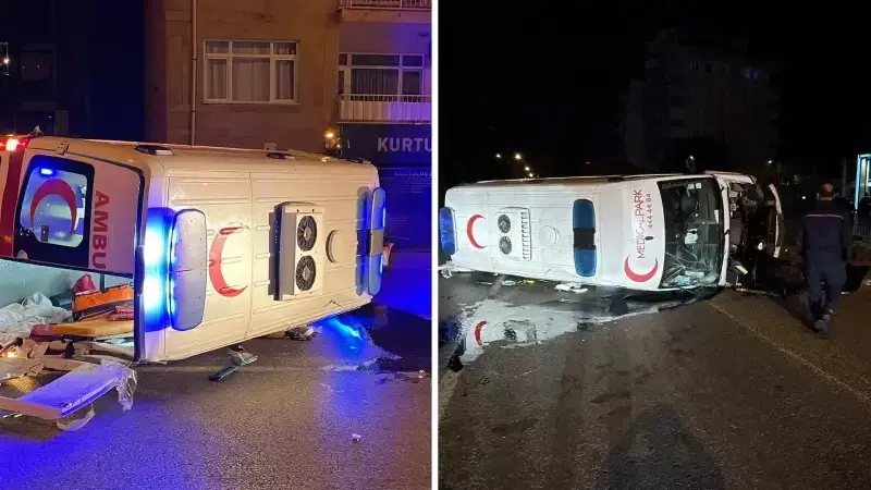 Ambulans ve Otomobil Korkunç Kazada Burun Buruna Geldi: 5 Yaralı!