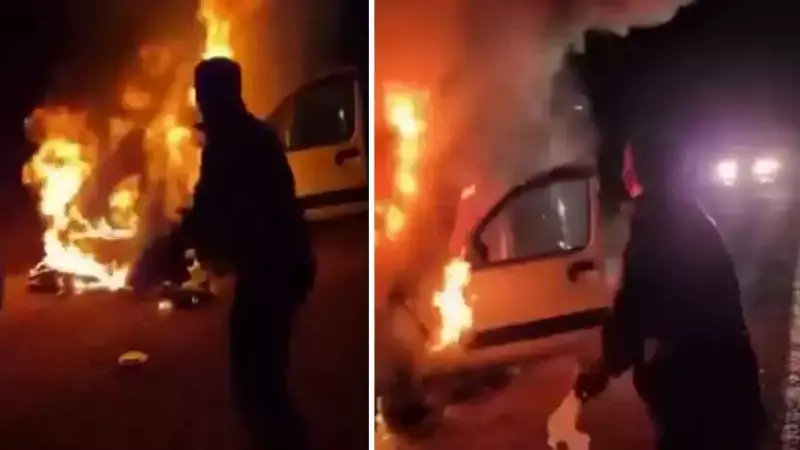 Cezaevi Personeli Yanan Araçtan 5 Kişilik Aileyi Kurtardı