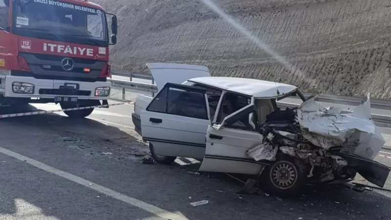 Denizli'de Feci Kaza: Araç Hurdaya Döndü, 1 Ölü