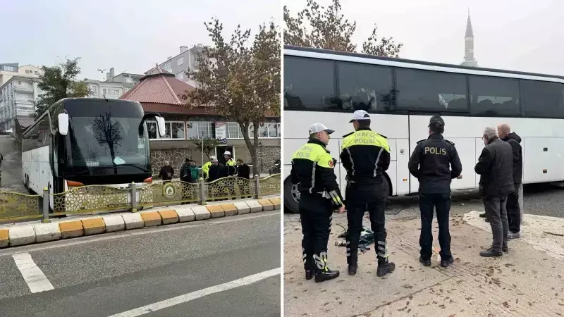 Edirne'de Tur Otobüsü Ters Yönde İnerek Refüje Çarptı