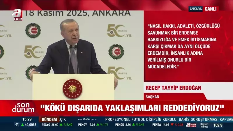 Erdoğan: Kökü Dışarıda Yaklaşımları Reddediyoruz ve Hayat Pahalılığını Çözeceğiz