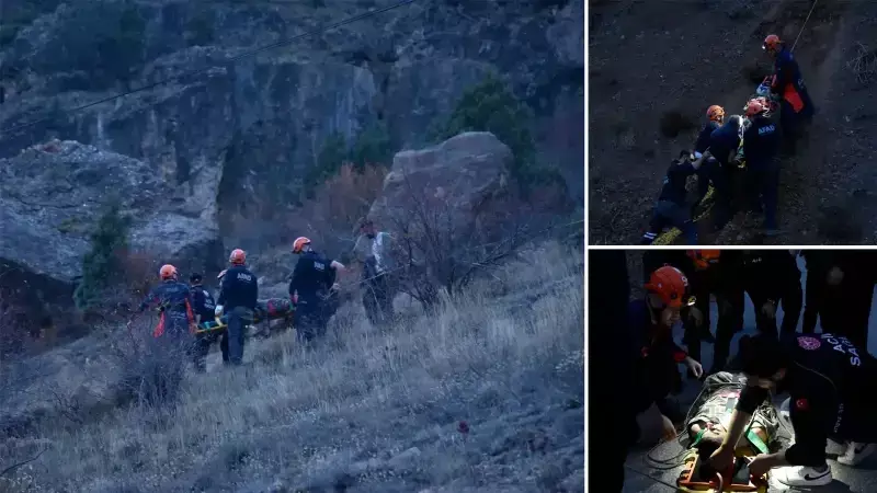 Gümüşhane'de Hemşire 4 Metrelik Kayalıktan Düştü: 280 Metre İndirildi