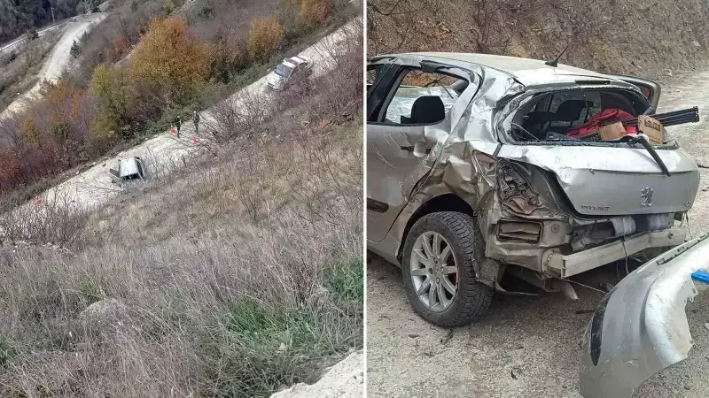 Gümüşhane'de Otomobil 150 Metre Uçuruma Yuvarlandı: Sürücü Ağır Yaralı