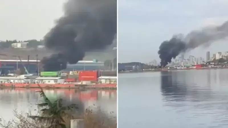 Halkalı Gümrüğü'nde Konteyner Yangını: İtfaiye Müdahalesi