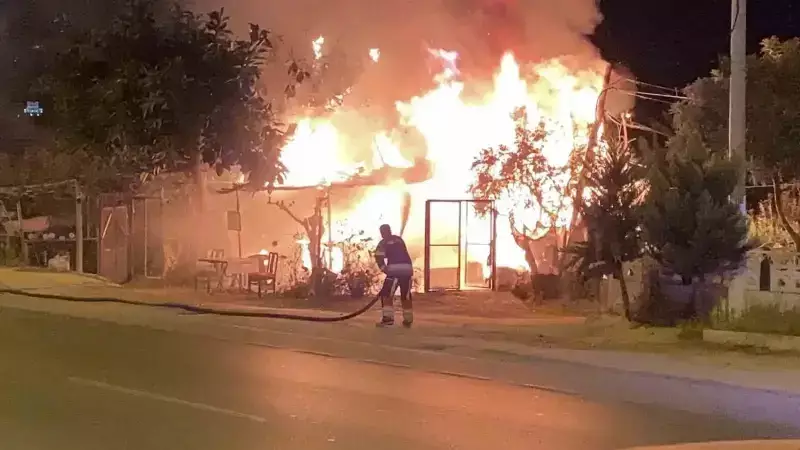 Mersin'de Petrol İstasyonu Yakınında Çıkan Yangın Korkuttu