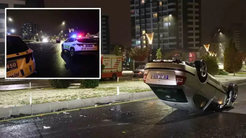 Nevşehir'de Otomobil Refüje Çarpıp Takla Attı: Sürücü Kaçtı