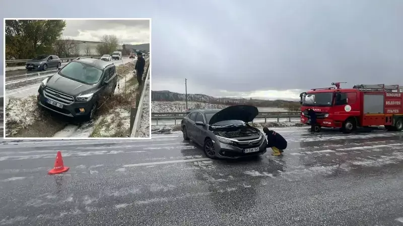 Çorum'da Dolu Felaketi: 4 Araç Birbirine Girdi, 10 Yaralı