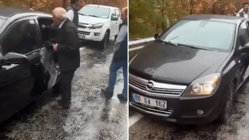 Saimbeyli-Feke'de Kaynak Tehlike: Kaya Düştü, Araç Hasar Gördü