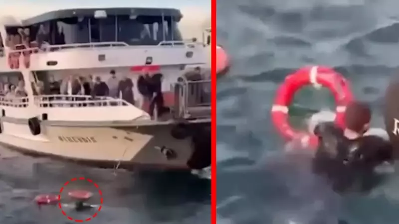 Üsküdar'da Feribot Dehşeti! Kadın Yolcu Denize Düştü, O Anlar Kamerada