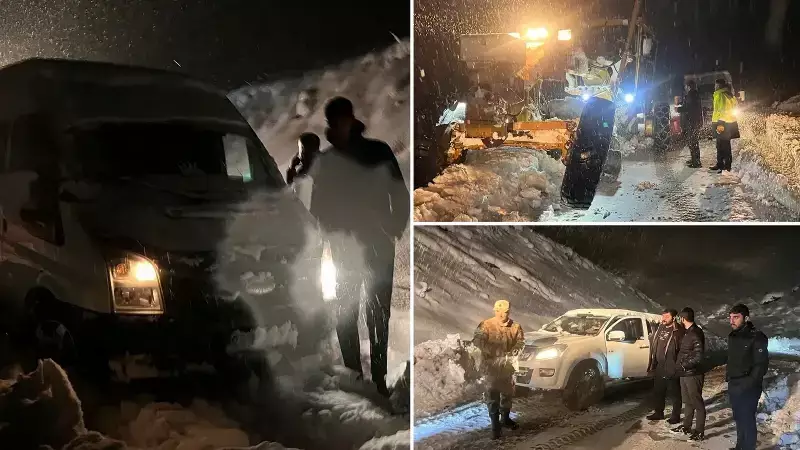 Yüksekova'da Tipide Mahsur Kalan 30 Kişi ve 7 Araç Kurtarıldı