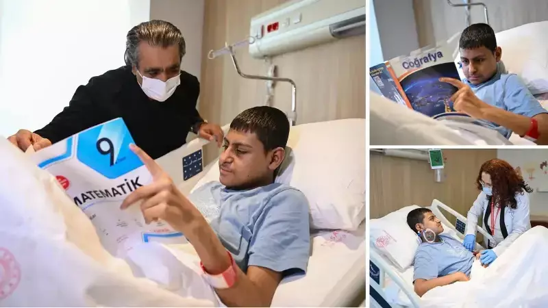 13 Yaşındaki Lösemi Hastası Cemal, 11 Aydır Hastanede LGS'ye Hazırlandı ve Kazandı