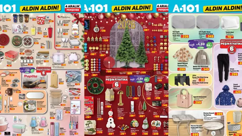 A101'de Yılbaşı Rüzgarı: 4 Aralık Aktüel Ürünler Mağazalarda!