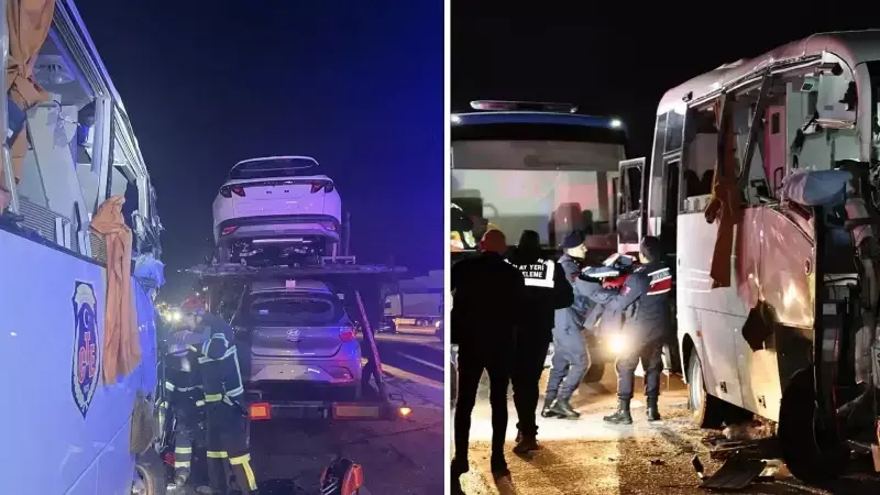 Amasya-Samsun Yolunda Üçlü Kazada 23 Kişi Yaralandı, Mahkumlar Nakledildi