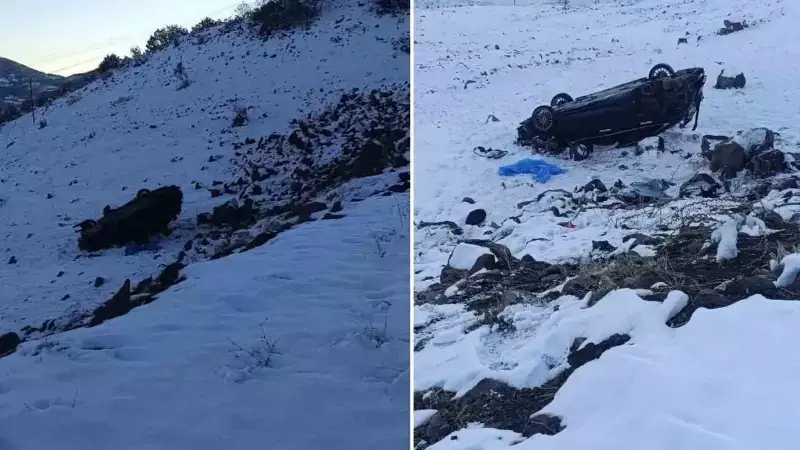 Bingöl'de Buzlanma: Otomobil Şarampole Yuvarlandı, 4 Yaralı
