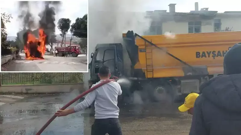 Bursa'da Hafriyat Kamyonunda Çıkan Yangın: Araç Tamamen Kül Oldu