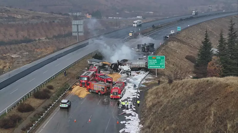 Gaziantep'te 3 Tır Çarpıştı: TAG Otoyolu Trafiğe Kapandı