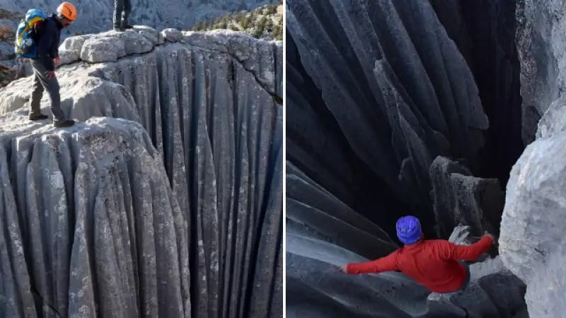 Giden Gelmez Dağları'nın 100 Metrelik Uçurumları Görüntülendi