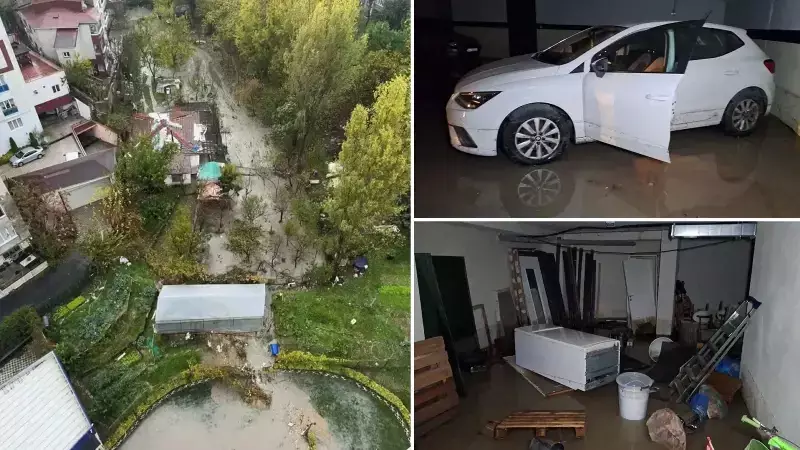 Küçükçekmece'de Yağmur Felaketi: 7 Araç Su Altında Kaldı