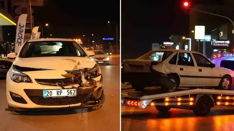 Pamukkale'de Zincirleme Trafik Kazası: 3 Araç Hasarlı, Yaralı Yok