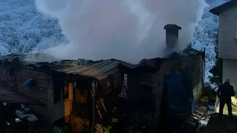 Rize'de Çıkan Yangın İki Evi Kullanılamaz Hale Getirdi
