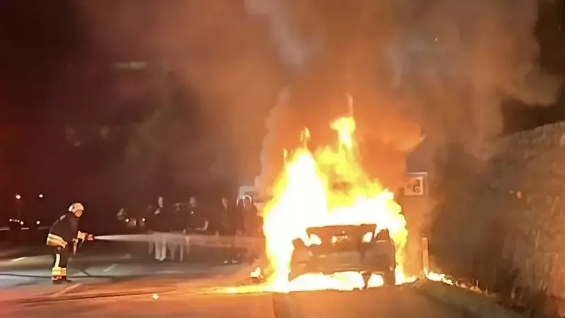 Samsun'da Lükse Otomobil Alevlere Teslim Oldu: Yangın Sonucu Kullanılamaz Hale Geldi