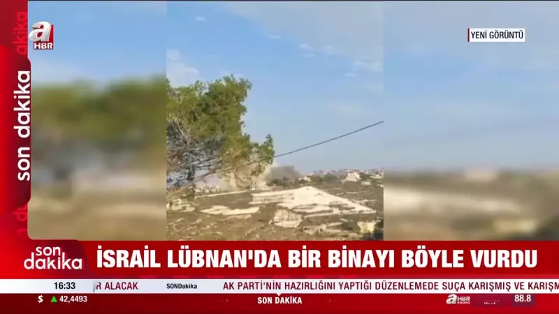 İsrail, Lübnan'ın Güneyindeki Mahruna'da Bir Binayı Vurdu