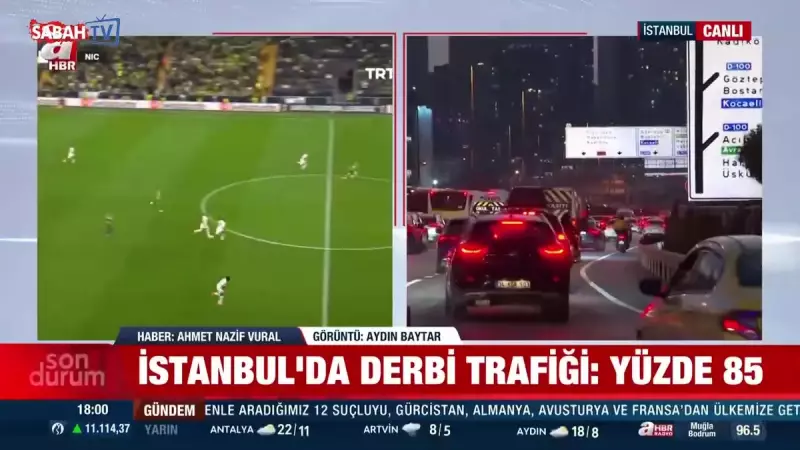İstanbul'da Derbi Yoğunluğu: Trafik Yüzde 85'e Ulaştı