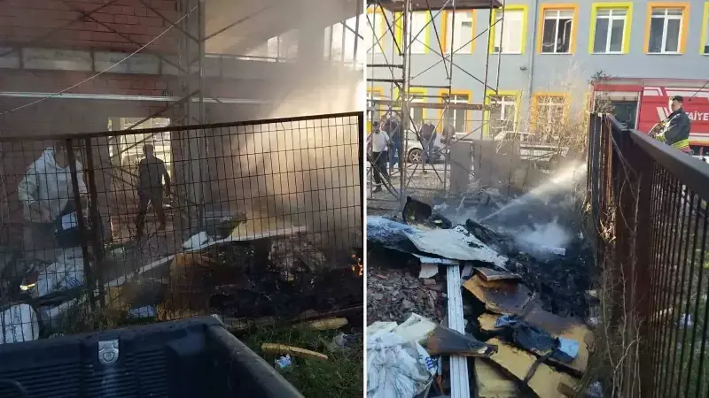 Sungurlu'da İnşaat Atıkları Alev Aldı: Yoğun Dumanlar Kent Genelinde Görüldü