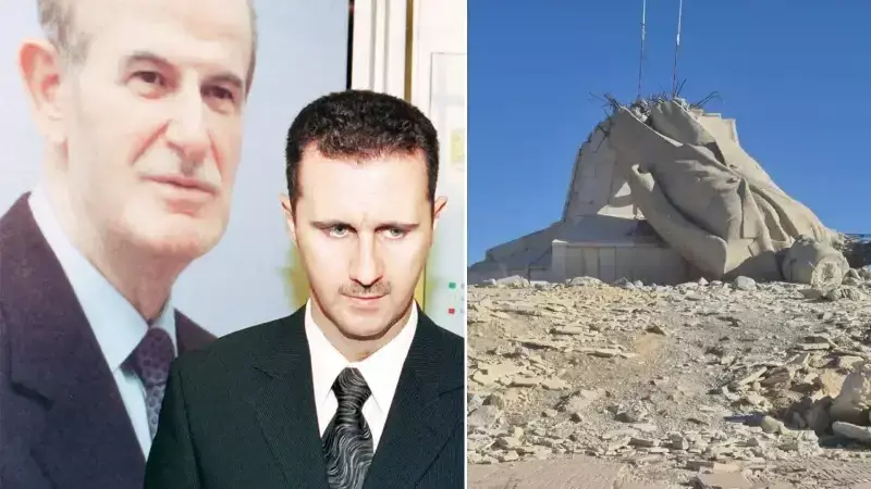 Suriye'de Esed Heykeli: 50 Yıllık Diktatörlüğün Simgesi Yıkıldı