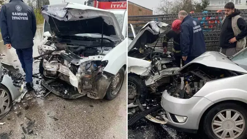 Terme'de Zincirleme Trafik Kazası: 6 Yaralı