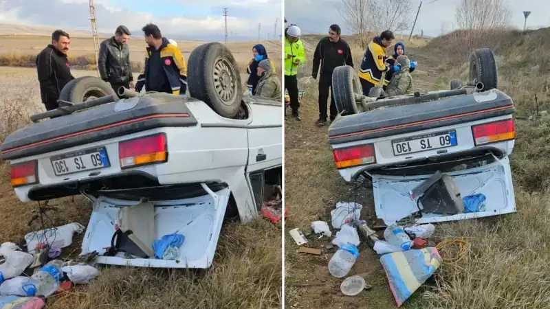 Tokat'ta Feci Kaza: Araç 10 Metreden Tarlaya Yuvarlandı, 2 Yaralı