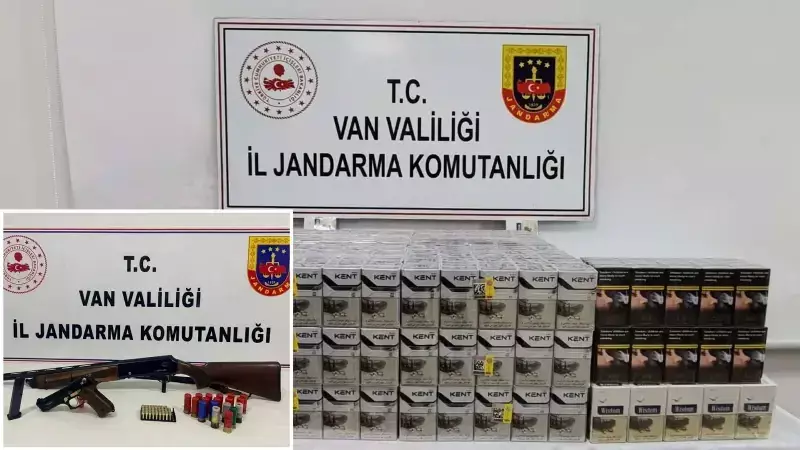 Van'da Jandarma Operasyonu: Av Tüfeği ve 1230 Paket Kaçak Sigara Ele Geçirildi