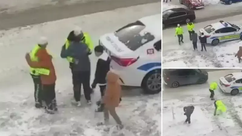 Van'da Trafik Polisleri Çocuklarla Kartopu Oynadı: Yürek Isıtan Anlar