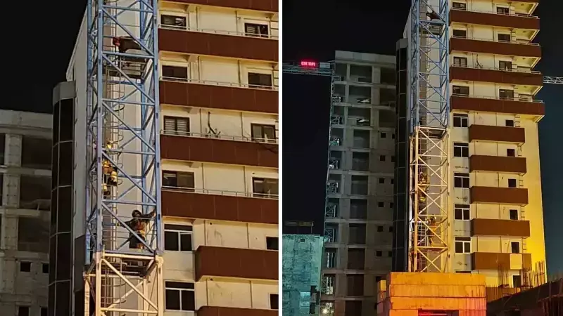 İzmir'de Vinç Üzerinde İntihara Kalkışan Kişi İtfaiye Ekipleri Tarafından Kurtarıldı