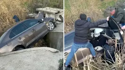 Muratlı'da Kaza: Otomobil Su Kanalına Uçtu, 2 Yaralı