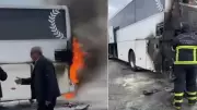 TAG Otoyolu'nda Otobüs Yangını: Tüm Yolcular Tahliye Edildi
